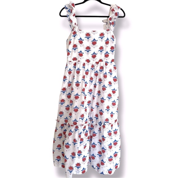 J.Crew Factory Squareneck Cotton Midi Dress Size 8 - Picture 2 of 9